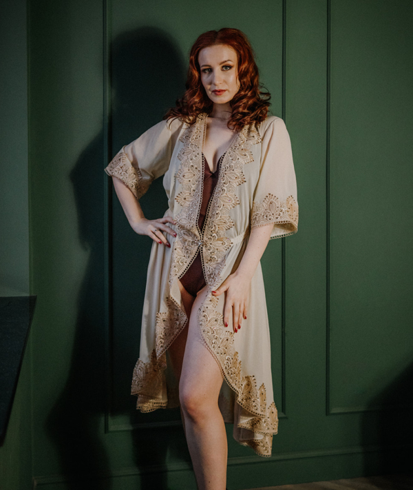 Luksusowy szlafrok "Śniadanie u Tiffaniego" rozmiar M/L