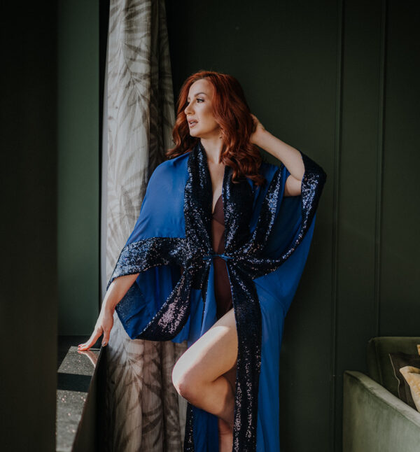 Luksusowe kimono damskie, peniuar "Dziewięć i pół tygodnia" MAXI