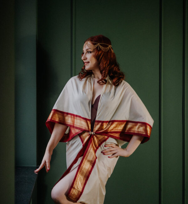 Delikatne kimono "Cztery pióra" MIDI