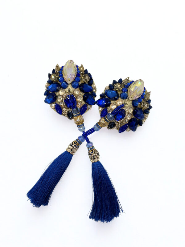 Luksusowe pasties z kryształami w kolorze niebieskim i szampańskim