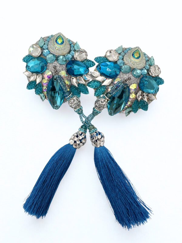 Kryształowe pasties w kolorze błękitnym