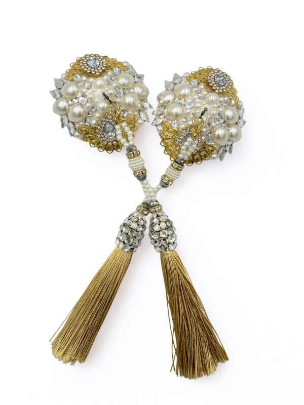 Kryształowo-perłowe pasties ze złotymi dodatkami