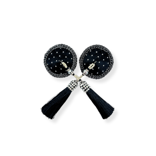 Czarne pasties w stylu glamour