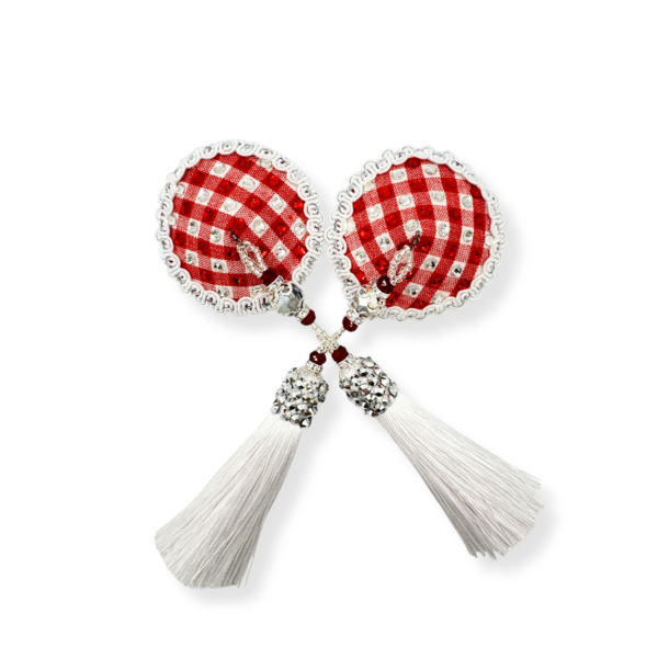 Pasties "Cherry Picnic" z białymi chwostami