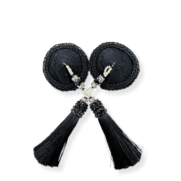 Klasyczne czarne pasties z koronką