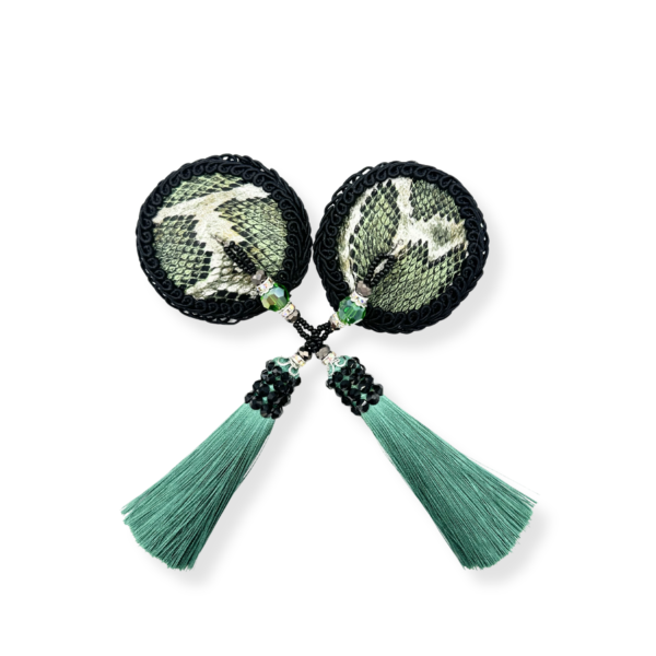 Zielone pasties w motywie skóry węża